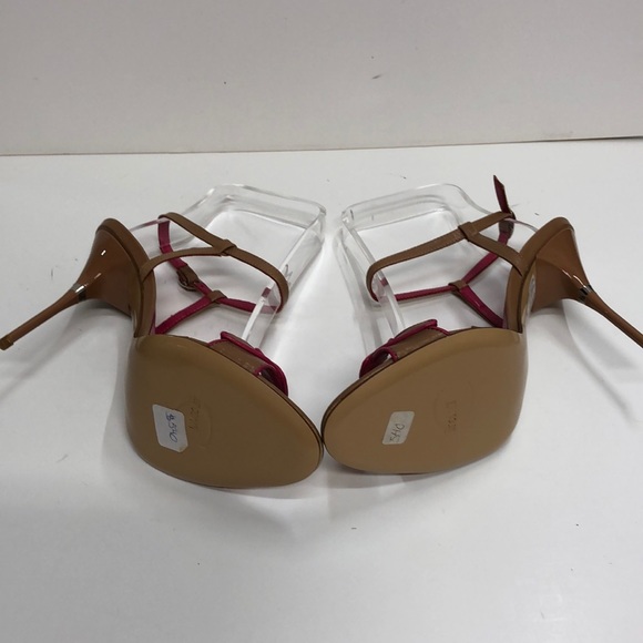 Just Cavalli Made in Italy Tan HighHeel wPinkTrim - Picture 4 of 4